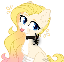 Size: 2501x2397 | Tagged: safe, artist:toffeelavender, oc, oc only, pony, :p, base used, bust, chest fluff, choker, ear fluff, eyelashes, female, high res, mare, simple background, solo, tongue out, transparent background