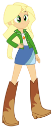 Size: 578x1382 | Tagged: safe, artist:iamsheila, applejack, sunset shimmer, equestria girls, g4, boots, clothes, high heel boots, jacket, palette swap, recolor, shirt, shoes, simple background, skirt, solo, sunset shimmer's boots, transparent background