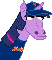 Size: 1213x1396 | Tagged: safe, artist:moonlight bloom, twilight sparkle, pony, unicorn, g4, .svg available, april fools, april fools 2022, clothes, female, hat, hoers, mare, new york mets, nft, shirt, simple background, transparent background, twilight sparkle (unicorn), vector