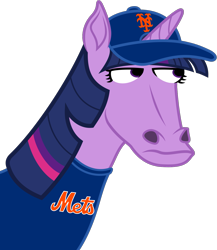 Size: 1213x1396 | Tagged: safe, artist:moonlight bloom, twilight sparkle, pony, unicorn, g4, .svg available, april fools, april fools 2022, clothes, female, hat, hoers, mare, new york mets, nft, shirt, simple background, transparent background, unicorn twilight, vector