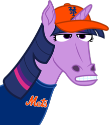 Size: 1213x1396 | Tagged: safe, alternate version, artist:moonlight bloom, twilight sparkle, pony, unicorn, g4, .svg available, april fools, april fools 2022, clothes, female, hat, hoers, mare, new york mets, nft, shirt, simple background, transparent background, twilight sparkle (unicorn), vector