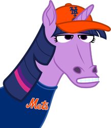 Size: 1213x1396 | Tagged: safe, alternate version, artist:moonlight bloom, twilight sparkle, pony, unicorn, g4, .svg available, april fools, april fools 2022, clothes, female, hat, hoers, mare, new york mets, nft, shirt, simple background, transparent background, unicorn twilight, vector