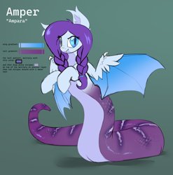 Size: 1360x1376 | Tagged: safe, artist:ampderg, oc, oc only, oc:ampera, bat pony, lamia, original species, female, hybrid wings, reference sheet, solo, wings
