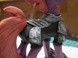 Size: 4096x3076 | Tagged: safe, artist:iron curtain, tempest shadow, pony, unicorn, g4, armor, butt, clay, clay figure, female, hoof shoes, mare, plot, solo