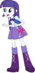 Size: 616x1295 | Tagged: safe, artist:iamsheila, rarity, twilight sparkle, equestria girls, g4, clothes, palette swap, recolor, shirt, shoes, simple background, skirt, solo, transparent background, twilight sparkle's boots