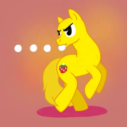Size: 2000x2000 | Tagged: safe, artist:mediocremare, earth pony, pony, high res, looking back, pac-man, ponified, rearing, rule 85, solo