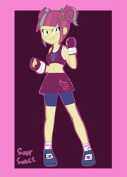 Size: 1024x1424 | Tagged: safe, artist:studiodraw, sour sweet, equestria girls, g4, crossover, exeron fighters, exeron gloves, exeron outfit, female, midriff, solo