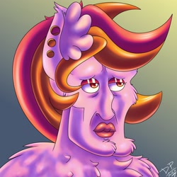 Size: 2500x2500 | Tagged: safe, artist:draconightmarenight, oc, oc:stardust nightmare night, anthro, abomination, april fools, april fools 2022, bust, expansion, faic, handsome squidward, high res, male, meme, nft, portrait, solo, spongebob squarepants, squidward tentacles, the two faces of squidward