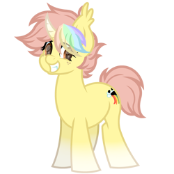 Size: 2400x2400 | Tagged: safe, artist:memeancholy, artist:ponkus, oc, oc only, oc:ponkus, bat pony, hybrid, pony, unicorn, collaboration, fangs, female, high res, mare, simple background, solo, transparent background