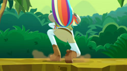 Size: 3410x1920 | Tagged: safe, screencap, rainbow dash, equestria girls, g4, leaping off the page, my little pony equestria girls: summertime shorts, boots, female, high res, shoes, solo