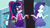 Size: 3410x1920 | Tagged: safe, screencap, rarity, sci-twi, twilight sparkle, human, equestria girls, g4, leaping off the page, my little pony equestria girls: summertime shorts, bedroom, belt, blouse, bowtie, bracelet, clothes, cutie mark on clothes, duo, duo female, eyebrows, eyeshadow, female, geode of shielding, geode of telekinesis, glasses, high res, jewelry, looking at each other, looking at someone, magical geodes, makeup, medal, necklace, ponytail, purple skirt, raised eyebrow, shrug, skirt, smiling, vest, wardrobe