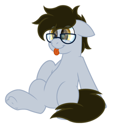 Size: 2601x2744 | Tagged: safe, artist:ponkus, oc, oc only, oc:wrench turner, earth pony, pony, cute, glasses, high res, male, simple background, solo, stallion, tongue out, transparent background