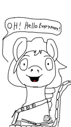 Size: 640x1136 | Tagged: safe, artist:php149, sunny starscout, earth pony, pony, g5, 1000 hours in ms paint, book, looking at you, monochrome, park bench