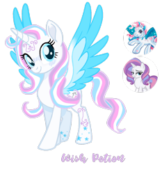 Size: 3222x3464 | Tagged: safe, artist:diamondlbases, artist:vernorexia, potion nova, star catcher, alicorn, pegasus, pony, unicorn, g3, g4, g4.5, my little pony: pony life, my little pony: the movie, base used, blue eyes, body markings, colored wings, curly mane, facial markings, fusion, g3 to g4, g4.5 to g4, generation leap, gradient wings, high res, horn, markings, multicolored wings, name, simple background, solo, spread wings, stars, transparent background, wings
