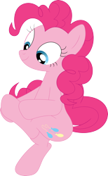 Size: 2198x3570 | Tagged: safe, alternate version, artist:porygon2z, pinkie pie, earth pony, pony, g4, cute, high res, hooves, looking down, massage, simple background, smiling, solo, transparent background, vector