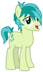 Size: 1500x2497 | Tagged: safe, artist:sketchmcreations, sandbar, earth pony, pony, g4, full body, hooves, looking at you, male, open mouth, open smile, simple background, smiling, solo, standing, tail, teenager, transparent background, vector