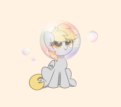 Size: 3816x3384 | Tagged: safe, artist:kittyrosie, derpy hooves, pegasus, pony, g4, bubble, cute, derpabetes, high res, simple background, solo, tongue out