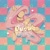 Size: 2000x2000 | Tagged: safe, artist:duvivi, part of a set, fluttershy, pegasus, pony, g4, checkered background, chromatic aberration, cute, eyes closed, female, high res, mare, profile, shyabetes, solo, stars