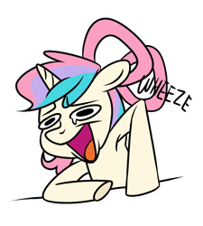 Size: 1170x1301 | Tagged: safe, oc, oc only, oc:dawn flame, pony, unicorn, female, mare, multicolored hair, open mouth, simple background, teary eyes, wheeze, white background
