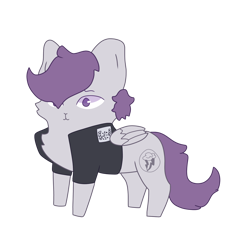 Size: 1280x1280 | Tagged: safe, artist:radio-scratch, oc, oc:morning glory (project horizons), pegasus, pony, fallout equestria, fallout equestria: project horizons, g4, branded, dashite, dashite brand, enclave, fanfic art, female, mare, pegasus oc