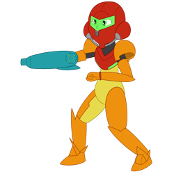 Size: 1280x1280 | Tagged: safe, artist:celesticblaster, human, equestria girls, g4, arm cannon, armor, barely eqg related, clothes, crossover, equestria girls style, equestria girls-ified, metroid, power armor, samus aran, simple background, super smash bros., transparent background