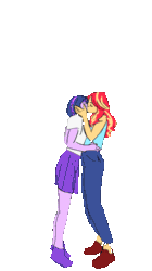 Size: 800x1430 | Tagged: safe, artist:elisdoominika, sunset shimmer, twilight sparkle, equestria girls, g4, animated, clothes, couple, female, hand on cheek, holding, hug, jeans, kissing, legs in air, lesbian, lifting, looking at each other, looking at someone, pants, rotoscope, ship:sunsetsparkle, shipping, shirt, shoes, simple background, skirt, smiling, smiling at each other, sneakers, squeezing, t-shirt, tank top, transparent background, wholesome