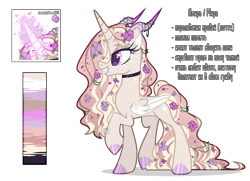 Size: 1500x1088 | Tagged: safe, artist:lissfoxz, oc, oc only, alicorn, pony, alicorn oc, base used, choker, concave belly, eyelashes, female, glowing, glowing horn, grin, hoof polish, horn, horns, mare, reference sheet, rus, simple background, slender, smiling, solo, thin, transparent background, wings