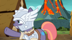 Size: 1366x768 | Tagged: safe, screencap, sun cross, earth pony, pony, campfire tales, g4, mighty helm, solo