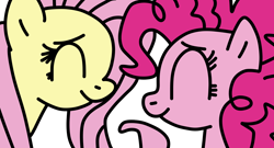 Size: 1300x700 | Tagged: safe, artist:jadeharmony, fluttershy, pinkie pie, earth pony, pegasus, pony, g4, duo, duo female, eyes closed, female, lesbian, mare, ship:flutterpie, shipping, simple background, transparent background