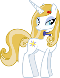Size: 2159x2777 | Tagged: safe, artist:henx125, prince blueblood, pony, unicorn, g4, bowtie, flower, high res, princess bluebelle, rose, rule 63, simple background, solo, transparent background, vector