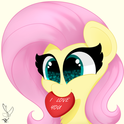 Size: 2000x2000 | Tagged: safe, artist:daftramms, fluttershy, pegasus, pony, g4, cute, high res, love, shyabetes, solo