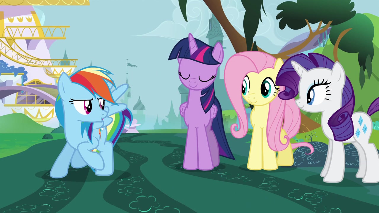 Safe Screencap Fluttershy Rainbow Dash Rarity Twilight Sparkle Alicorn Pegasus