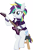 Size: 5499x8310 | Tagged: safe, artist:cyanlightning, rarity, pony, unicorn, g4, .svg available, absurd resolution, alternate hairstyle, chest fluff, clothes, ear fluff, electric guitar, female, guitar, mare, musical instrument, punk, raripunk, simple background, sitting, solo, transparent background, vector
