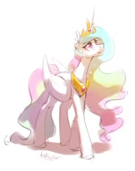 Size: 716x909 | Tagged: safe, artist:anticular, princess celestia, alicorn, pony, g4, female, mare, simple background, solo, white background