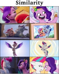 Size: 720x900 | Tagged: safe, edit, edited screencap, screencap, argyle starshine, pipp petals, sunny starscout, zipp storm, earth pony, pegasus, pony, a home to share, g5, my little pony: a new generation, my little pony: tell your tale, sisters take flight, zipp's flight school, spoiler:g5, spoiler:my little pony: a new generation, spoiler:my little pony: tell your tale, spoiler:tyts01e01, spoiler:tyts01e02, spoiler:tyts01e03, boop, cellphone, comparison, female, hoof hold, nose wrinkle, noseboop, phone, photo, reference, siblings, sisters, smartphone, spread wings, wings