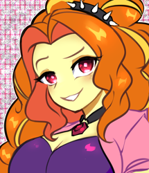 Size: 1492x1736 | Tagged: safe, artist:spiegel, adagio dazzle, human, equestria girls, g4, big breasts, breasts, busty adagio dazzle, commissioner:iv's, female, pretty, raised eyebrow, solo