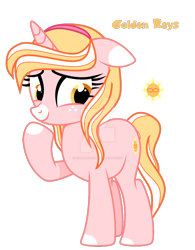 Size: 1280x1644 | Tagged: safe, artist:hate-love12, oc, oc:golden rays, pony, unicorn, female, floppy ears, mare, simple background, solo, transparent background