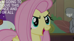 Size: 1280x720 | Tagged: safe, edit, edited screencap, editor:quoterific, screencap, fluttershy, pegasus, pony, fluttershy leans in, g4, season 7, female, mare, open mouth, open smile, smiling, solo, text