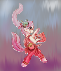 Size: 680x800 | Tagged: safe, artist:auntiefrost, oc, oc only, oc:understudy, earth pony, pony, cave story, gun, simple background, weapon