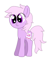 Size: 753x934 | Tagged: safe, artist:funnyclowns64, lickety-split, earth pony, pony, g1, g4, colored, cute, eye clipping through hair, female, frizzy hair, full body, g1 licketybetes, g1 to g4, g1betes, generation leap, hooves, mare, pink hair, pink mane, pink tail, purple eyes, simple background, smiling, solo, standing, tail, transparent background
