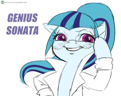 Size: 1356x1080 | Tagged: safe, artist:doublewbrothers, sonata dusk, earth pony, pony, equestria girls, g4, clothes, earth pony sonata dusk, equestria girls ponified, glasses, jacket, ponified, simple background, solo, white background