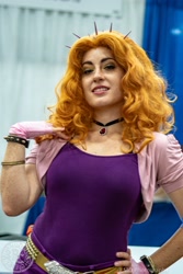 Size: 2200x3301 | Tagged: safe, artist:briannacherrycosplay, adagio dazzle, human, bronycon, bronycon 2019, equestria girls, g4, clothes, cosplay, costume, fingerless gloves, gloves, grin, hand on hip, hand on shoulder, high res, irl, irl human, photo, smiling, solo