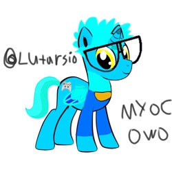 Size: 1200x1200 | Tagged: safe, artist:kinglucario65, oc, oc only, alicorn, pony, alicorn oc, glasses, horn, simple background, solo, white background, wings