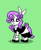 Size: 64x78 | Tagged: safe, artist:dematrix, oc, oc:maid marry, pony, unicorn, pony town, bedroom eyes, bow, clothes, female, green background, hairpin, maid, maid headdress, mare, pixel art, shoes, simple background, solo, tail, tail bow