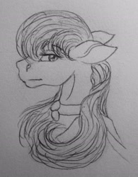 Size: 1975x2534 | Tagged: safe, artist:crazyaniknowit, octavia melody, earth pony, pony, g4, bust, lacrimal caruncle, monochrome, portrait, solo, traditional art