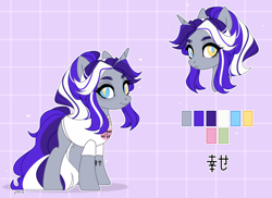 Size: 2232x1624 | Tagged: safe, artist:lissfoxz, oc, oc only, pony, unicorn, bust, duo, eyelashes, female, heterochromia, horn, mare, reference sheet, unicorn oc