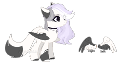 Size: 751x387 | Tagged: safe, artist:lissfoxz, oc, oc only, pegasus, pony, choker, eye clipping through hair, eyelashes, female, mare, pegasus oc, simple background, solo, transparent background, wings