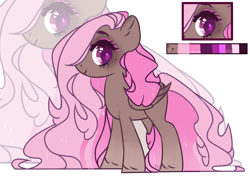 Size: 2921x2052 | Tagged: safe, artist:dillice, oc, oc only, pegasus, pony, base used, brown coat, eyelashes, female, high res, long mane, long tail, looking away, mare, pegasus oc, pink eyes, pink mane, pink tail, reference sheet, simple background, tail, white background, wings, zoom layer