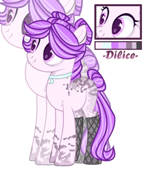 Size: 1111x1301 | Tagged: safe, artist:dillice, oc, oc only, earth pony, pony, base used, choker, clothes, earth pony oc, eyelashes, female, fishnet stockings, mare, stockings, thigh highs, zoom layer