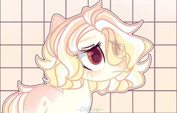 Size: 1135x720 | Tagged: safe, artist:dillice, oc, oc only, earth pony, pony, base used, bust, eye clipping through hair, eyelashes, female, frown, mare, solo